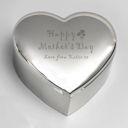 Personalised Happy Mothers Day Heart Trinket Box - Personalise It!