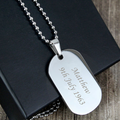 Personalised Stainless Steel Dog Tag Necklace - Personalise It!