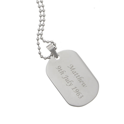Personalised Stainless Steel Dog Tag Necklace - Personalise It!