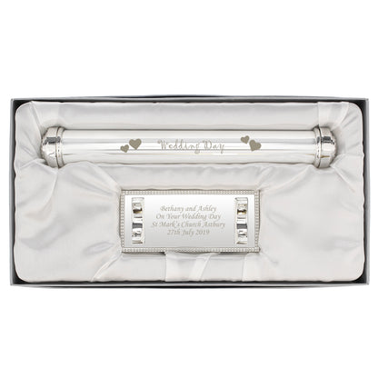 Personalised Wedding Day Silver Plated Certificate Holder - Personalise It!
