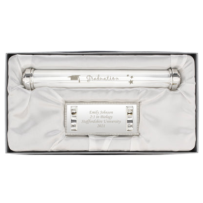 Personalised Graduation Silver Plated Certificate Holder - Personalise It!