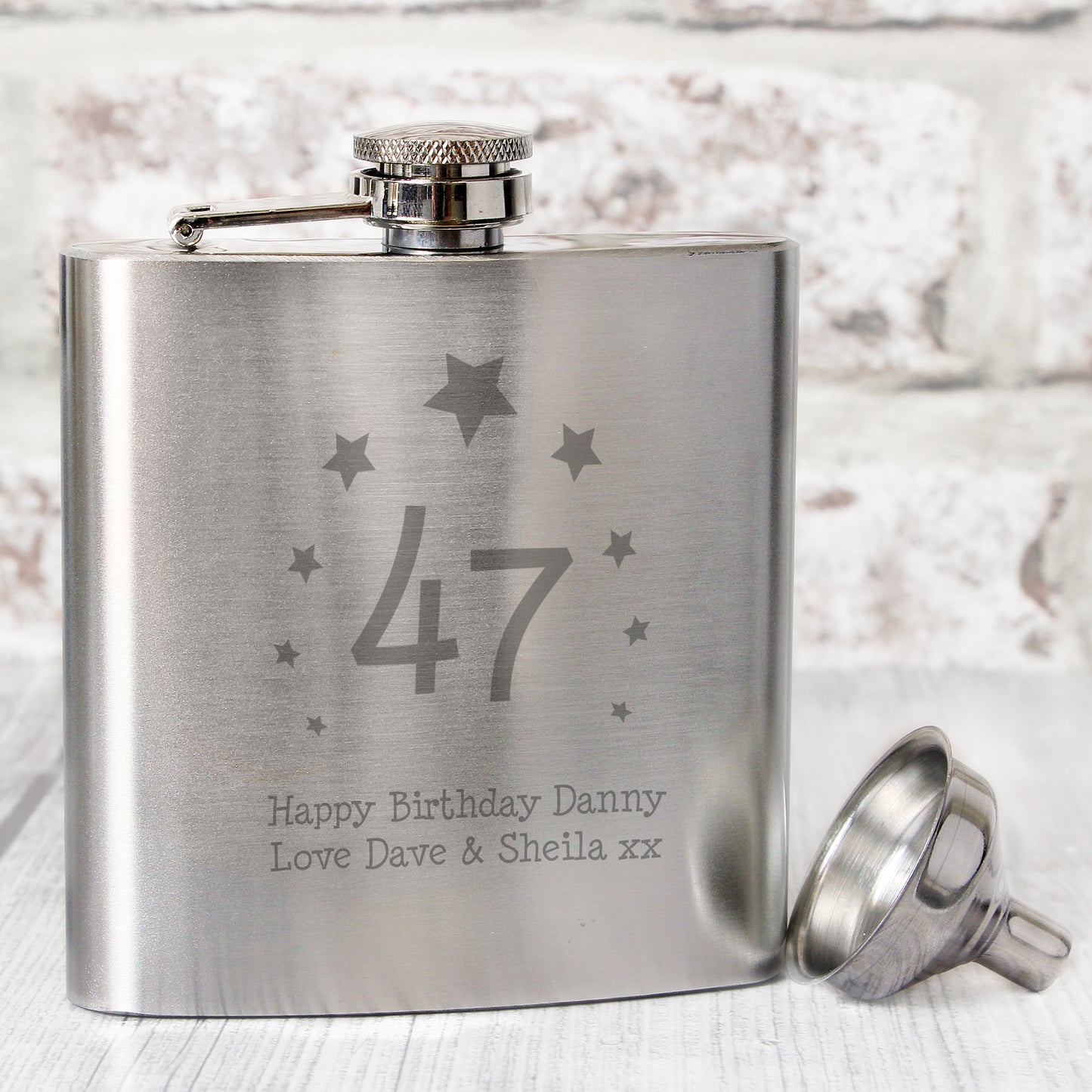 Personalised Stars Age Hip Flask - Personalise It!