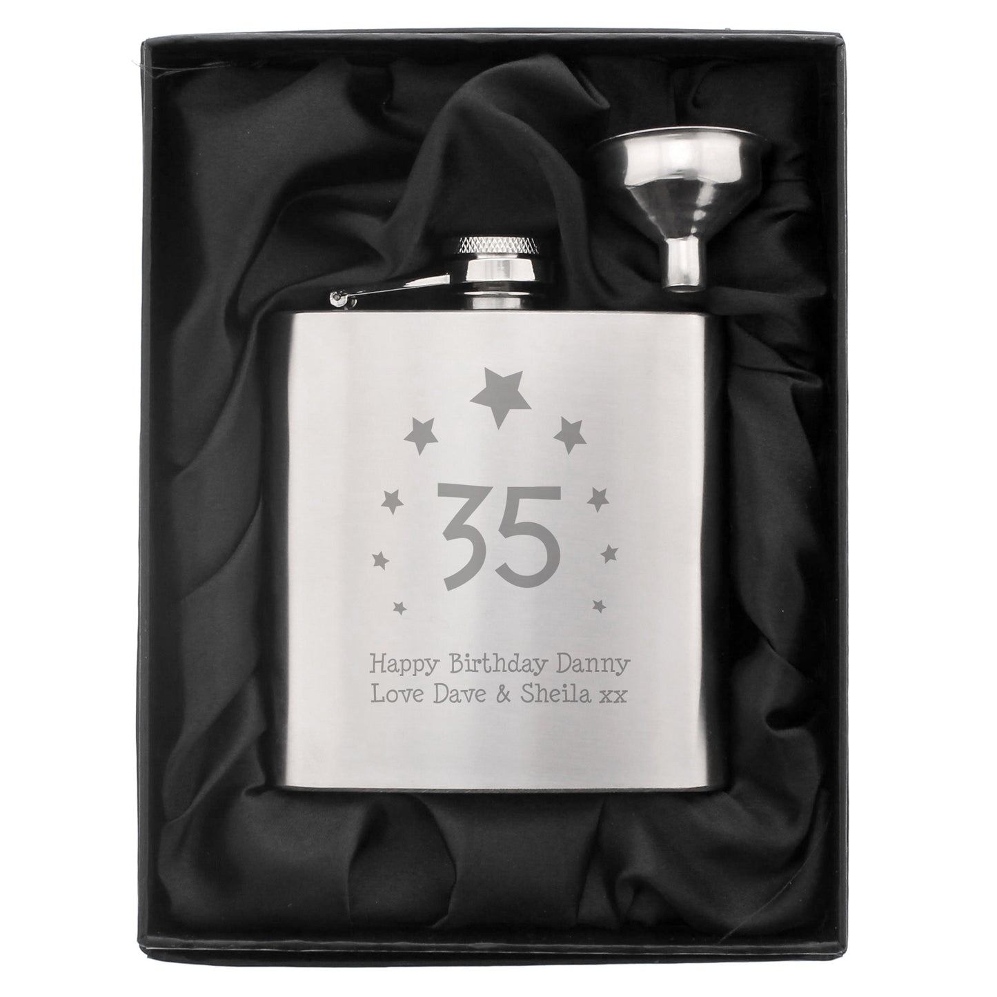Personalised Stars Age Hip Flask - Personalise It!