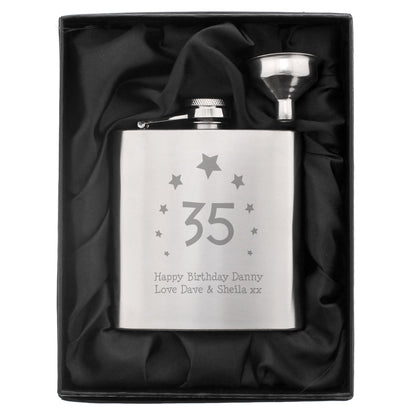 Personalised Stars Age Hip Flask - Personalise It!