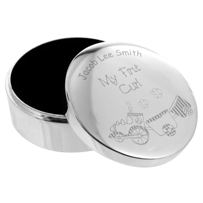 Personalised Train My First Curl Trinket Box - Personalise It!