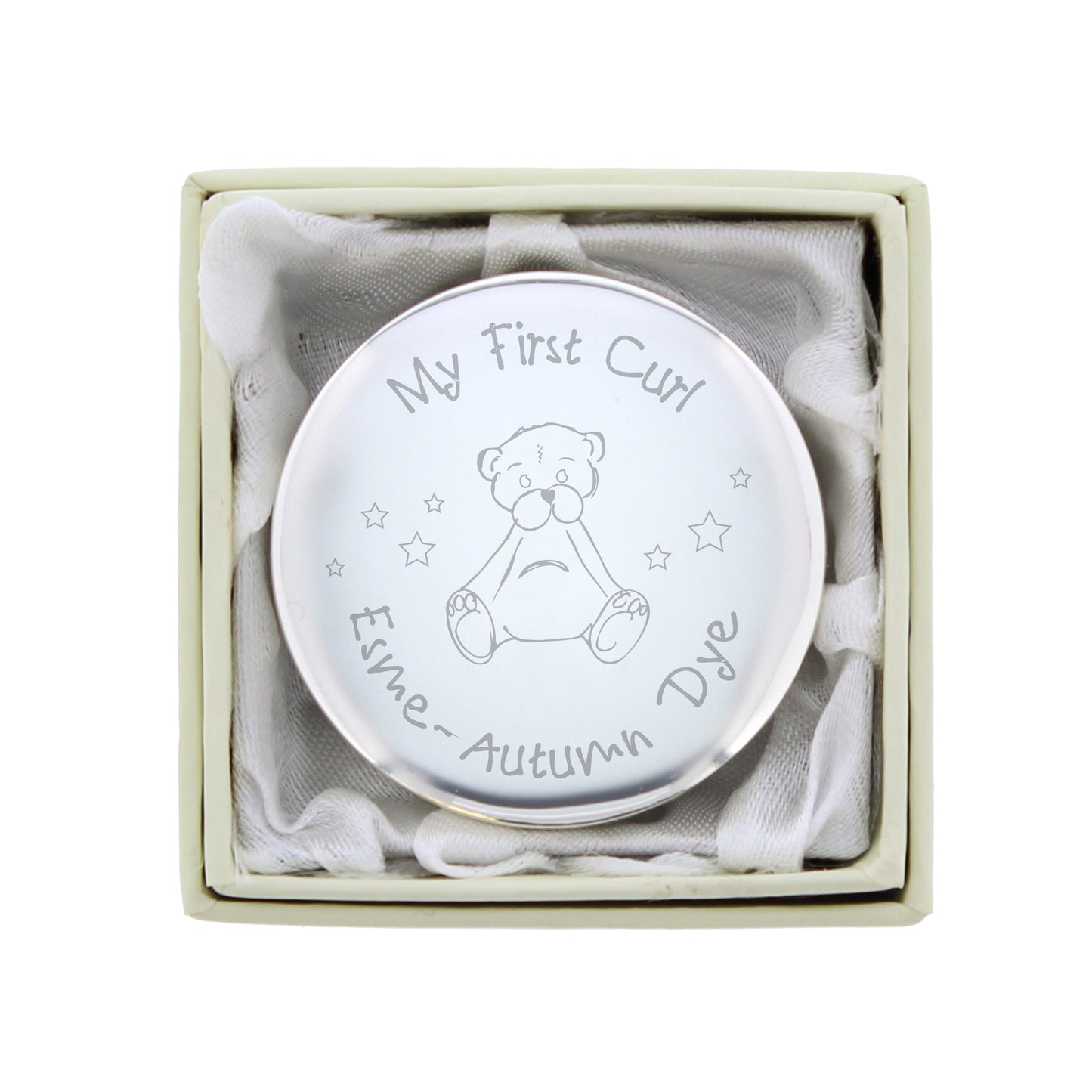 Personalised Teddy My First Curl Trinket Box - Personalise It!