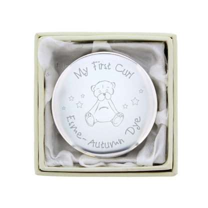 Personalised Teddy My First Curl Trinket Box - Personalise It!