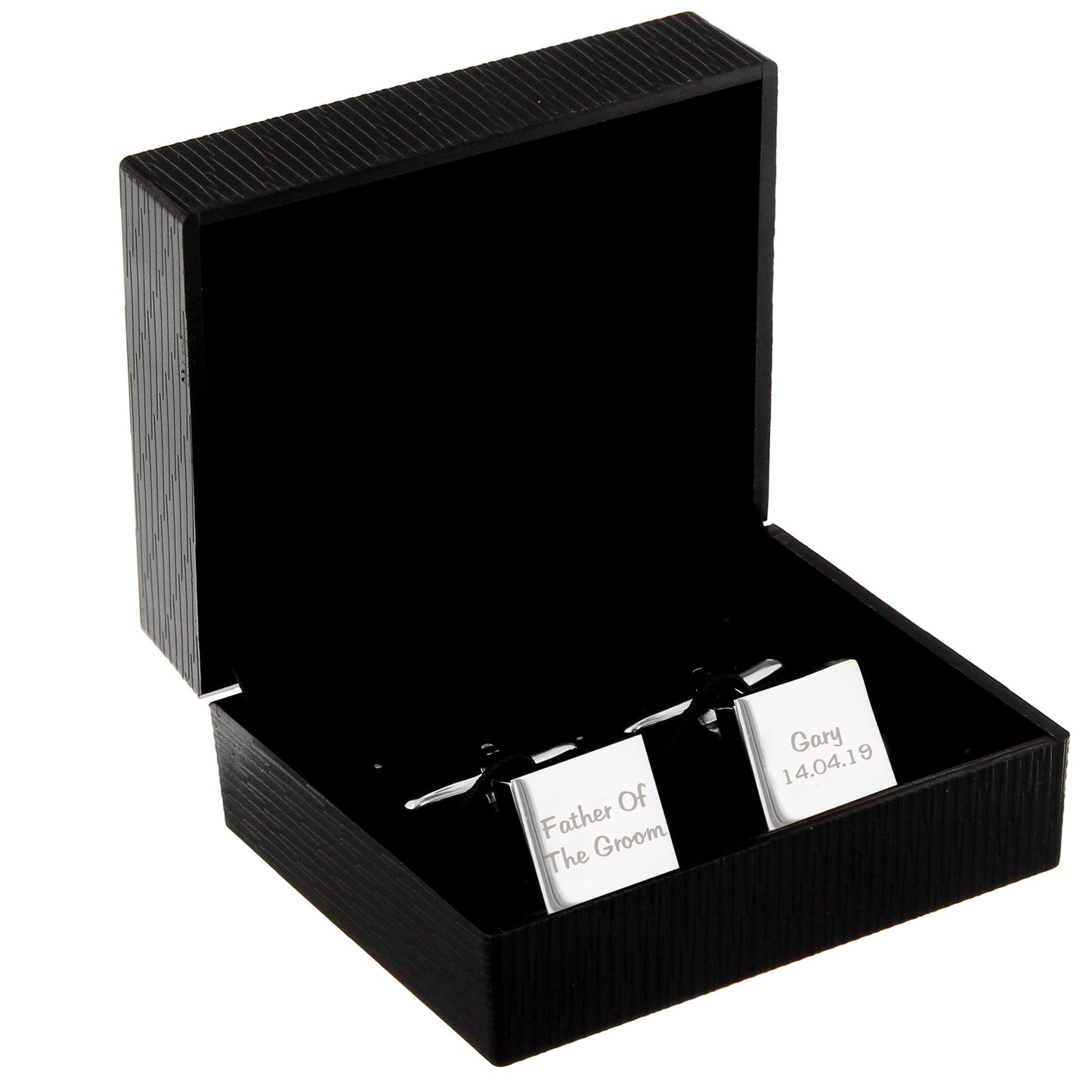 Personalised Wedding Role Square Cufflinks - 2 line - Personalise It!