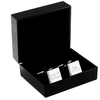 Personalised Wedding Role Square Cufflinks - 2 line - Personalise It!