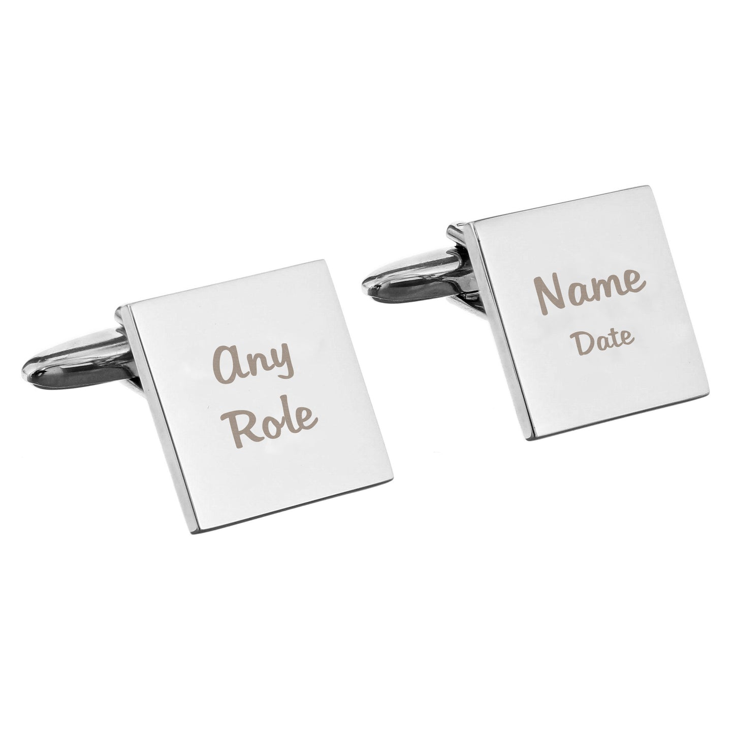 Personalised Wedding Role Square Cufflinks - 2 line - Personalise It!