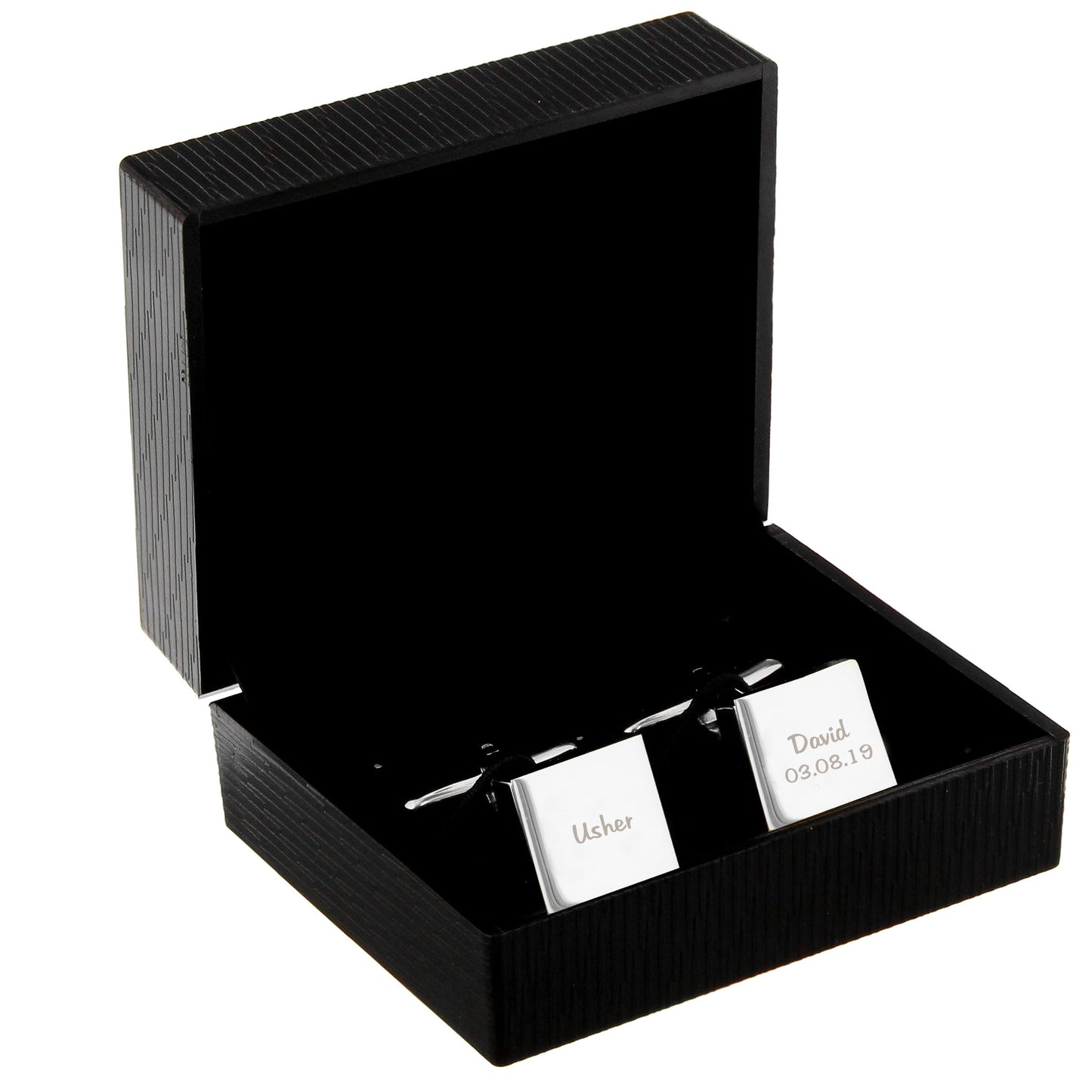 Personalised Wedding Role Square Cufflinks -1 line - Personalise It!