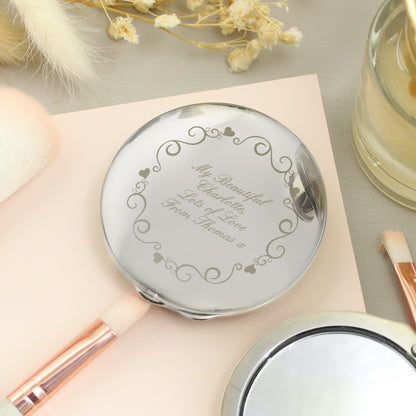Personalised Ornate Swirl Compact Mirror - Personalise It!
