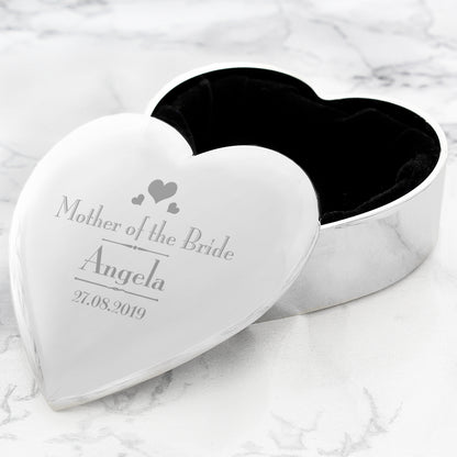 Personalised Decorative Wedding Mother of the Bride Heart Trinket Box - Personalise It!