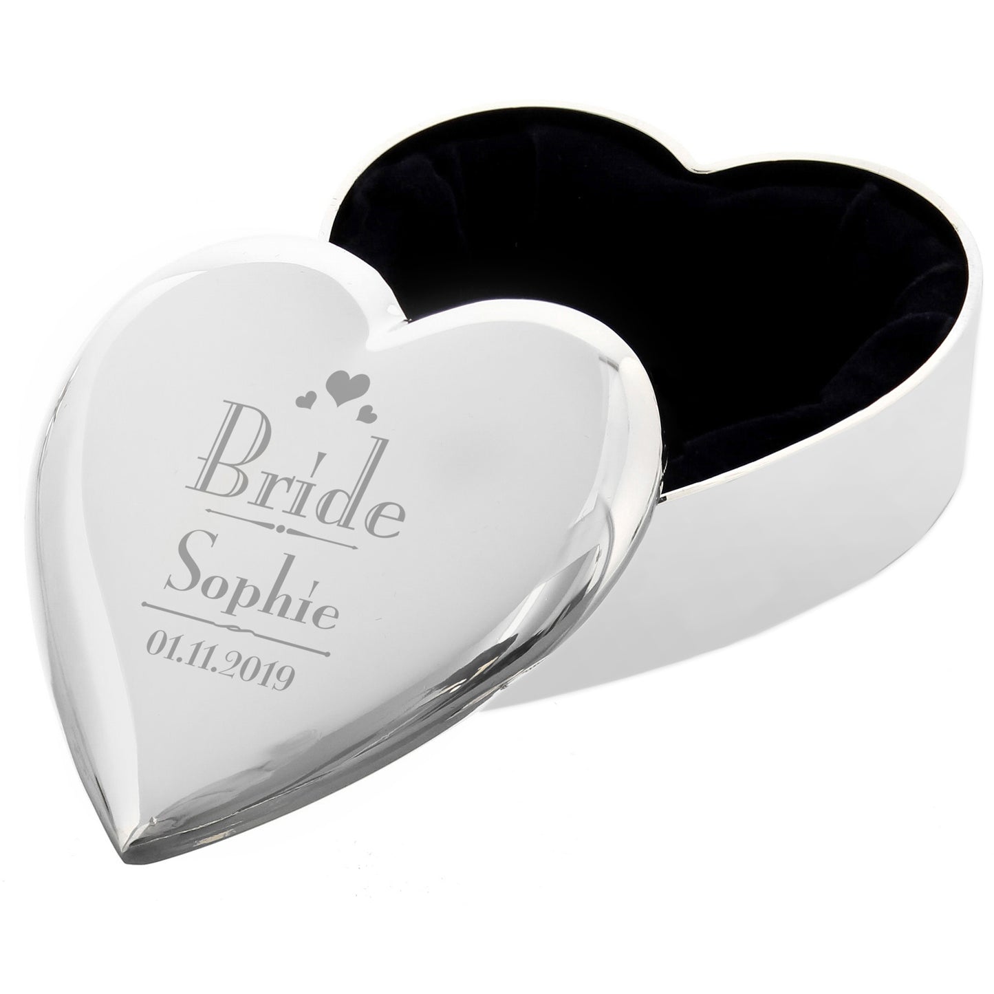 Personalised Decorative Wedding Bride Heart Trinket Box - Personalise It!