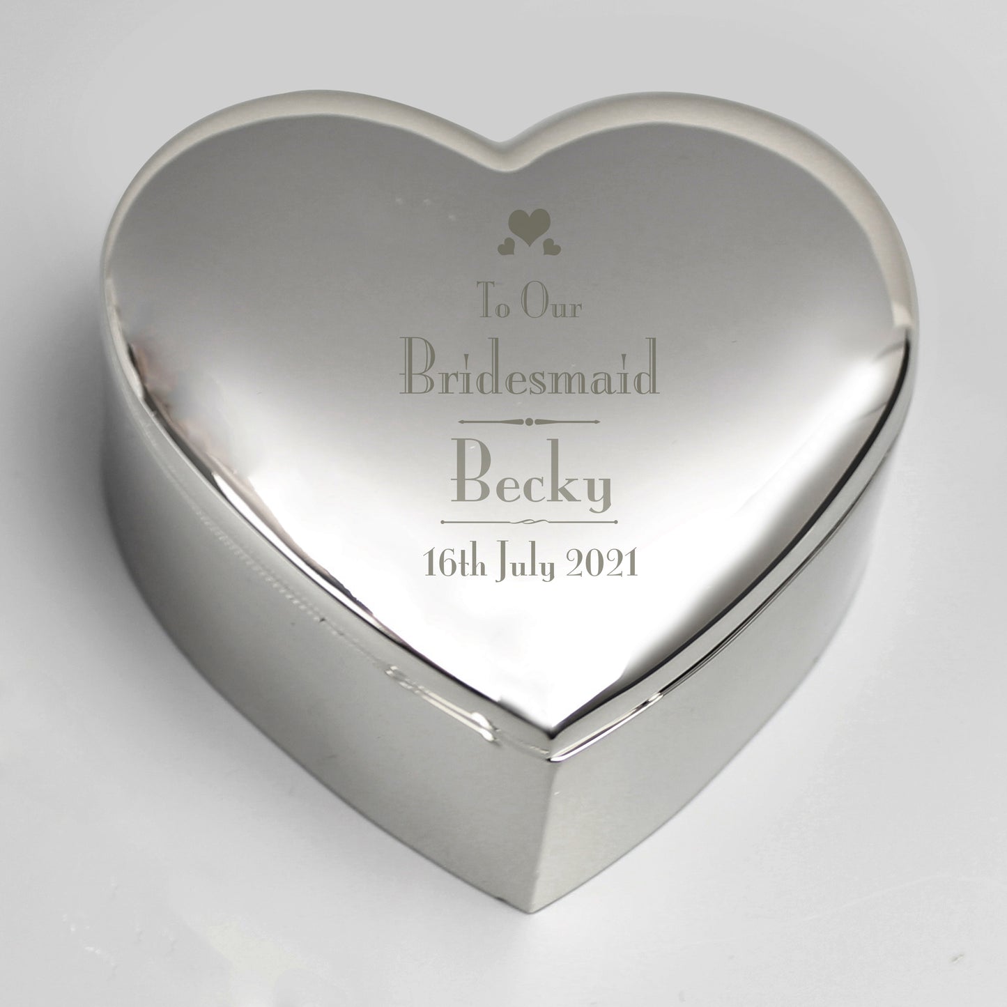 Personalised Decorative Wedding Bridesmaid Heart Trinket Box - Personalise It!