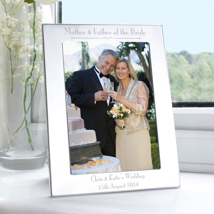 Personalised Silver 5x7 Decorative Mother & Father of the Bride Photo Frame - Personalise It!