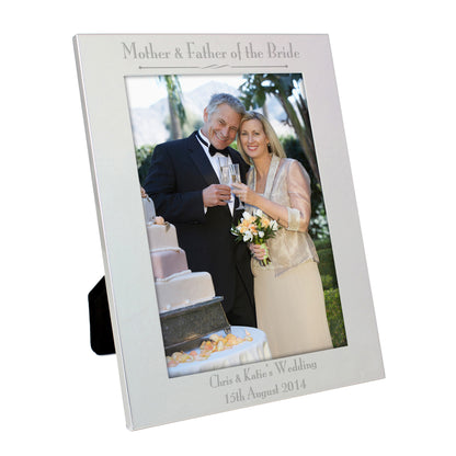 Personalised Silver 5x7 Decorative Mother & Father of the Bride Photo Frame - Personalise It!