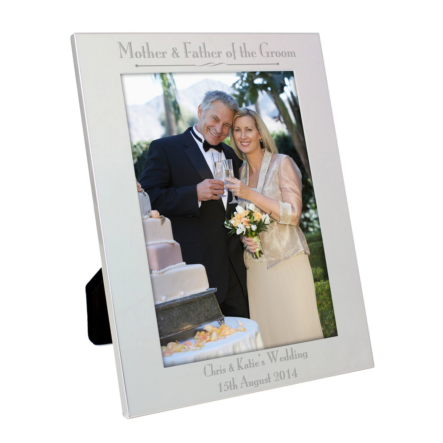 Personalised Silver 5x7 Decorative Mother & Father of the Groom Photo Frame - Personalise It!