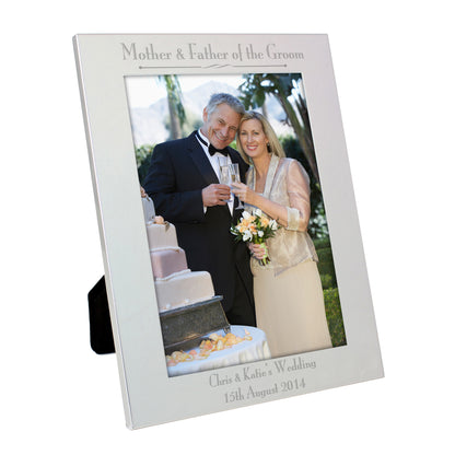 Personalised Silver 5x7 Decorative Mother & Father of the Groom Photo Frame - Personalise It!