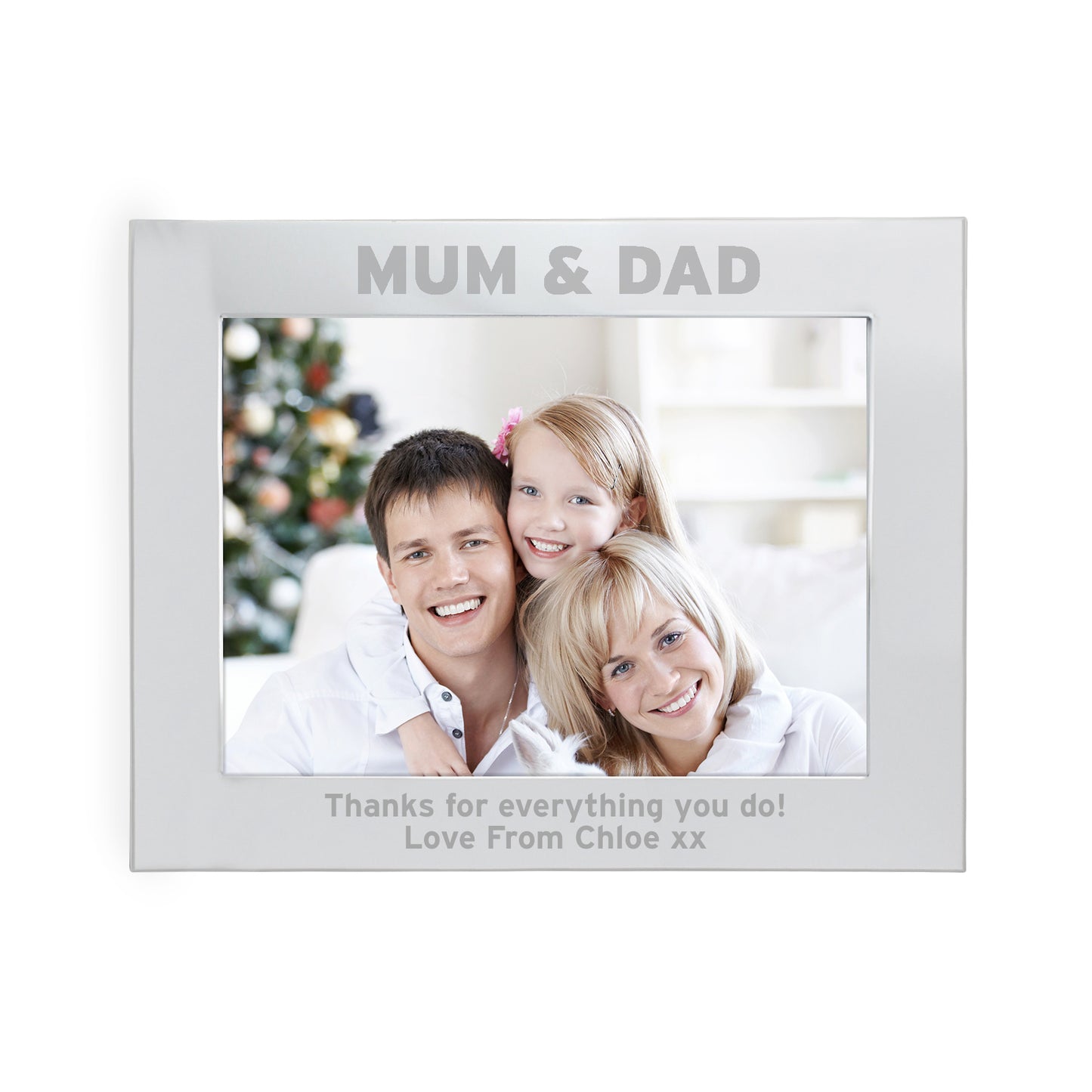 Personalised Silver 7x5 Mum & Dad Photo Frame - Personalise It!