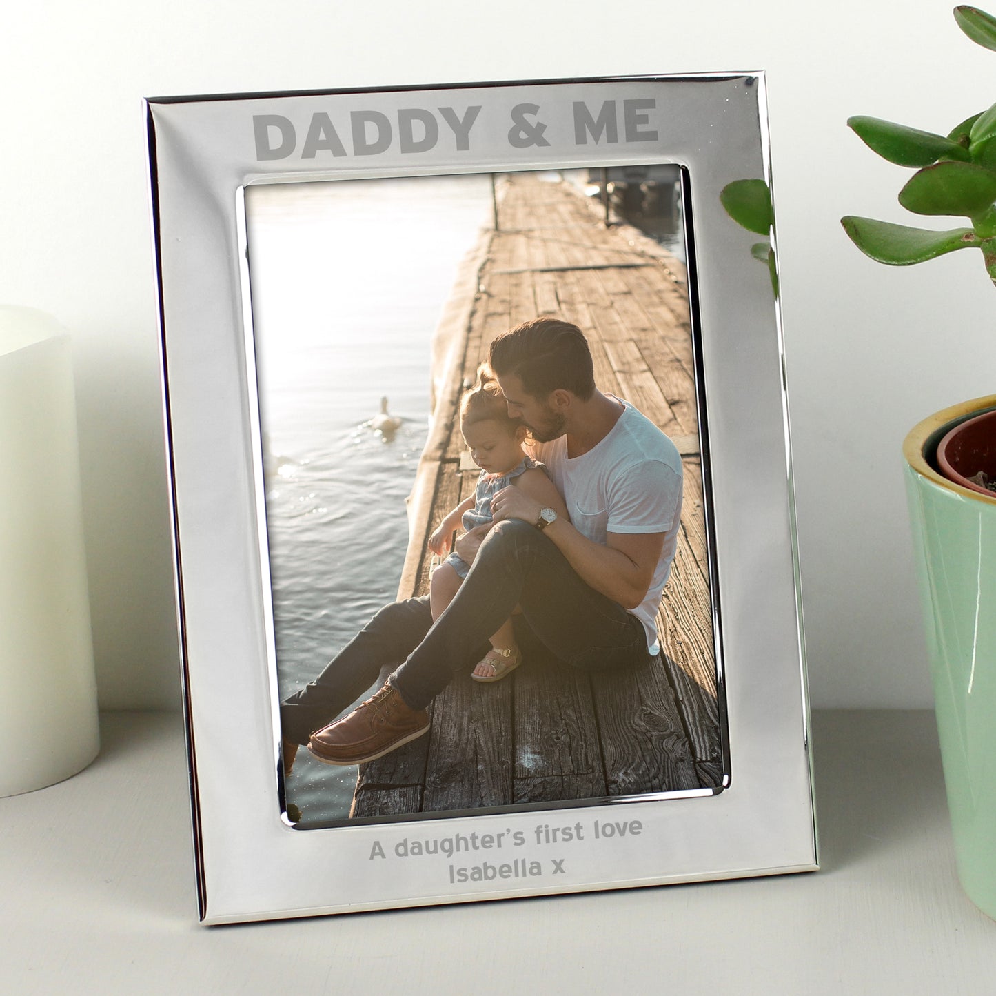 Personalised Silver 5x7 Daddy & Me Photo Frame - Personalise It!
