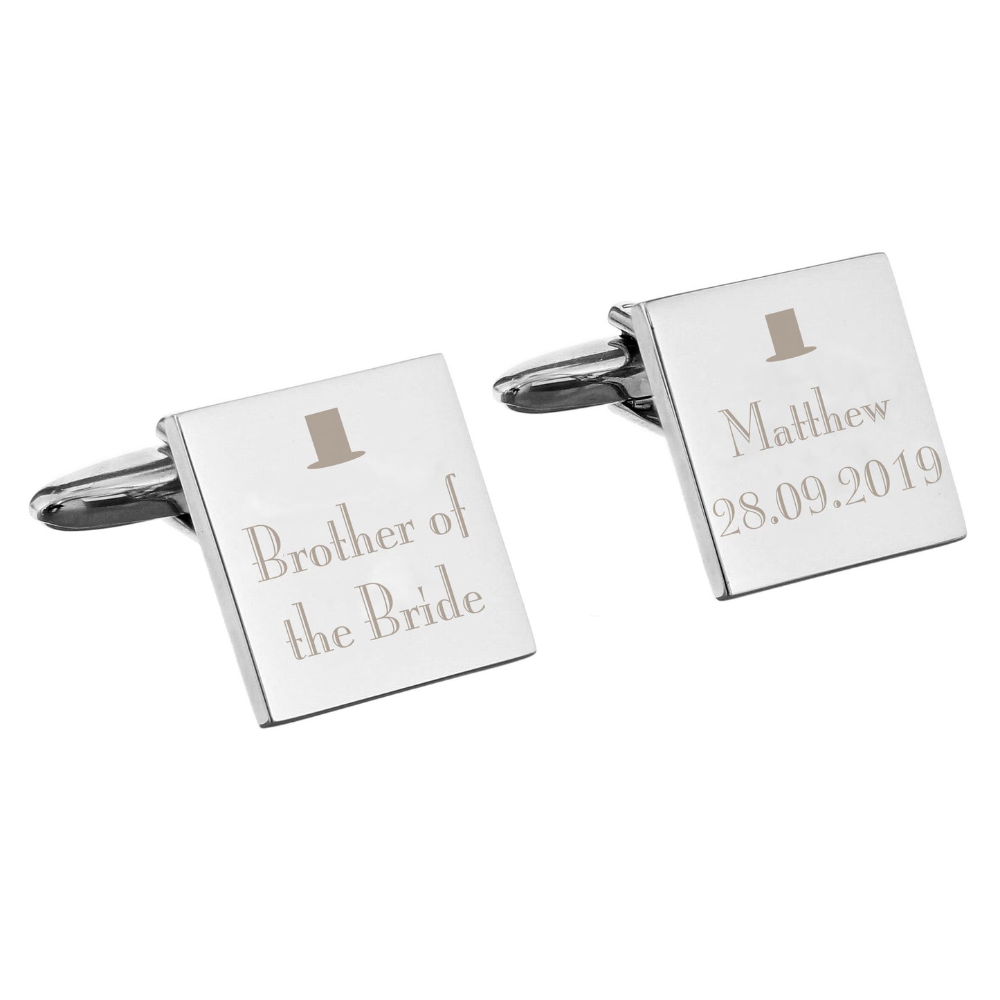 Personalised Decorative Wedding Any Role Square Cufflinks - Personalise It!