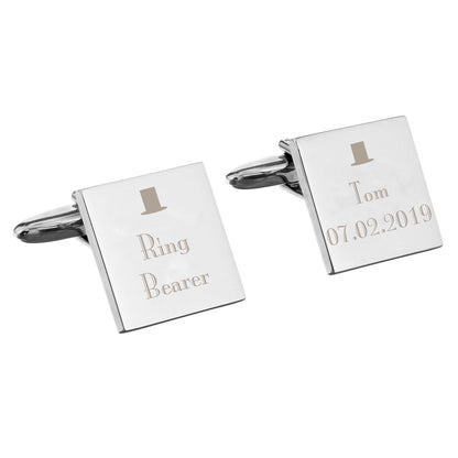 Personalised Decorative Wedding Any Role Square Cufflinks - Personalise It!