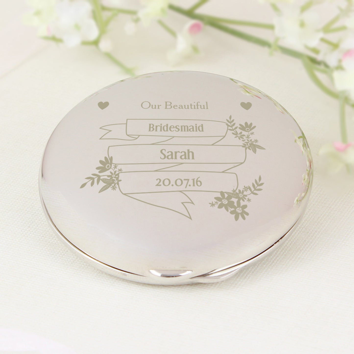 Personalised Garden Bloom Compact Mirror - Personalise It!
