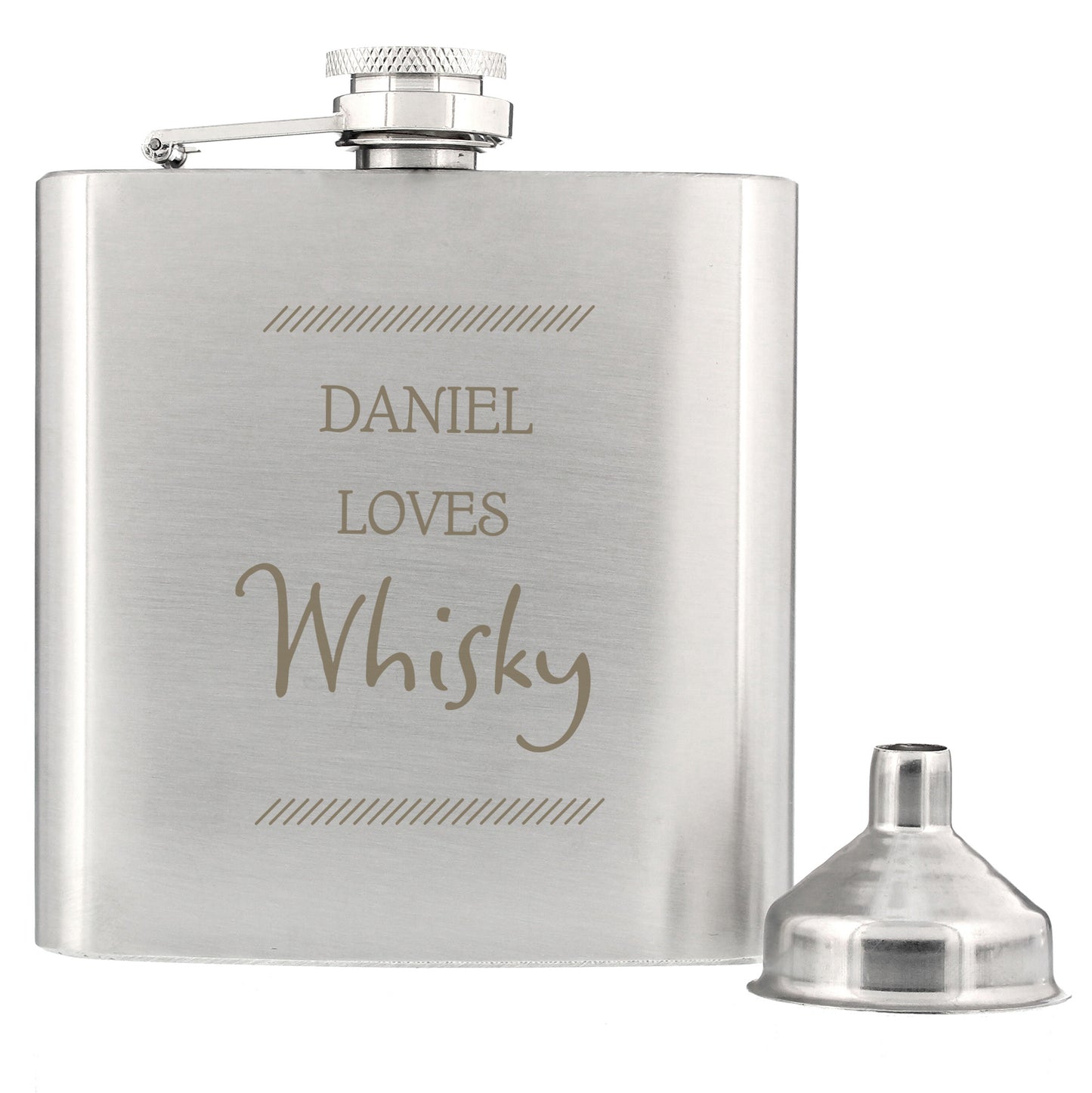 Personalised Classic Stainless Steel Hip Flask - Personalise It!