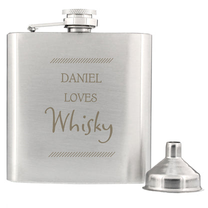 Personalised Classic Stainless Steel Hip Flask - Personalise It!