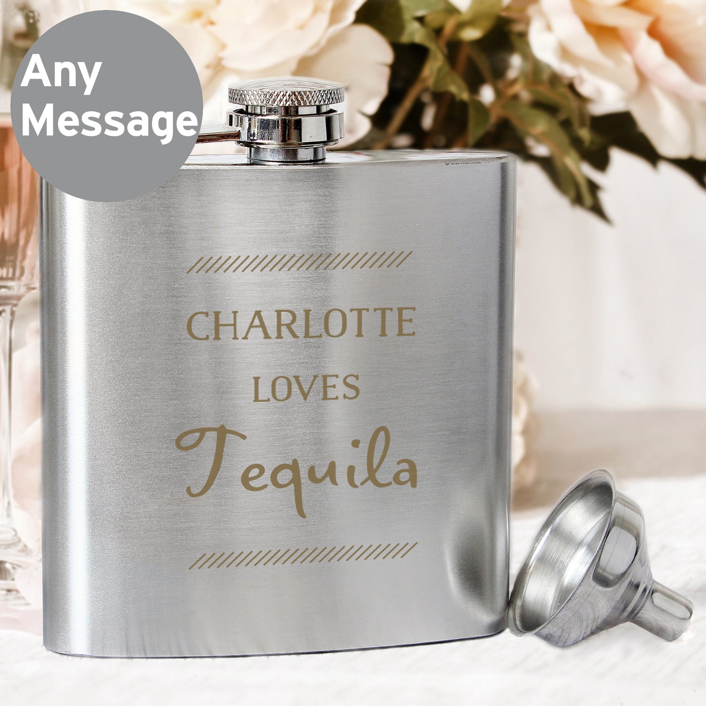 Personalised Classic Stainless Steel Hip Flask - Personalise It!
