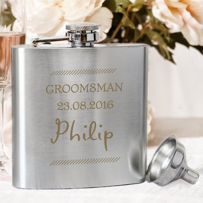 Personalised Classic Stainless Steel Hip Flask - Personalise It!