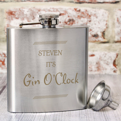 Personalised Classic Stainless Steel Hip Flask - Personalise It!