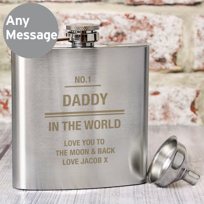 Personalised Any Message Stainless Steel Hip Flask - Personalise It!