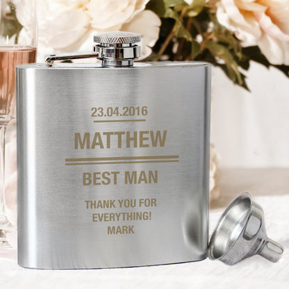 Personalised Any Message Stainless Steel Hip Flask - Personalise It!