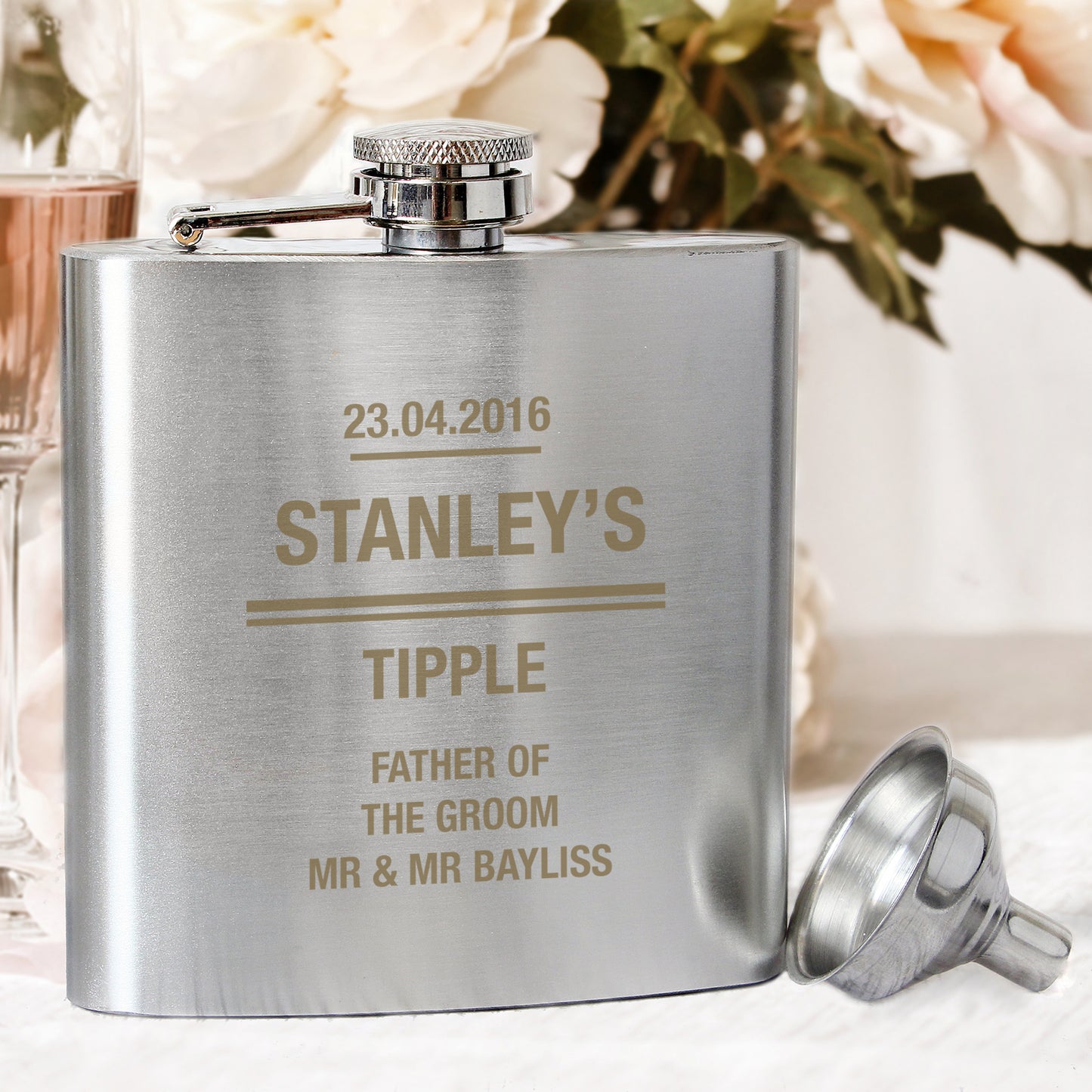 Personalised Any Message Stainless Steel Hip Flask - Personalise It!