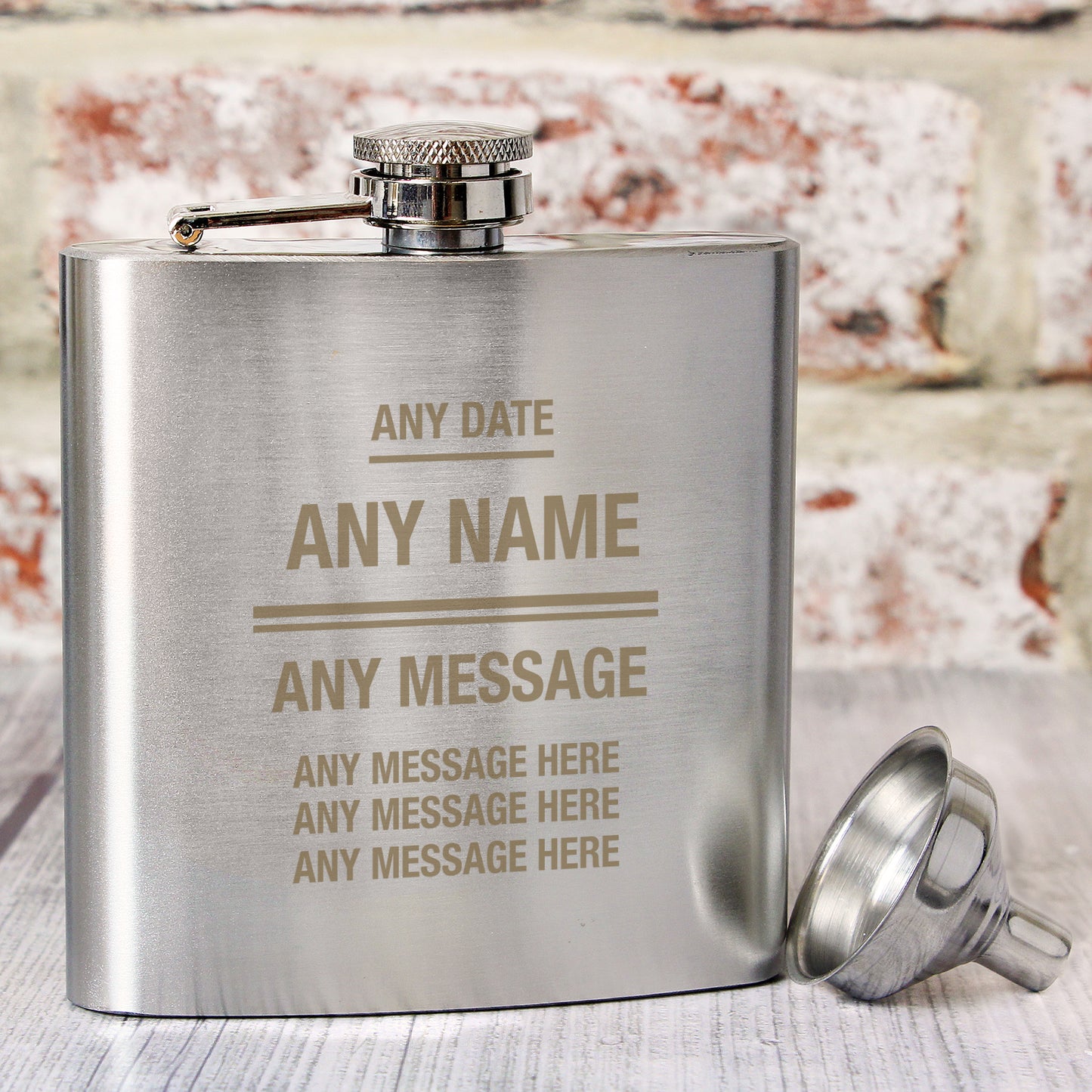 Personalised Any Message Stainless Steel Hip Flask - Personalise It!