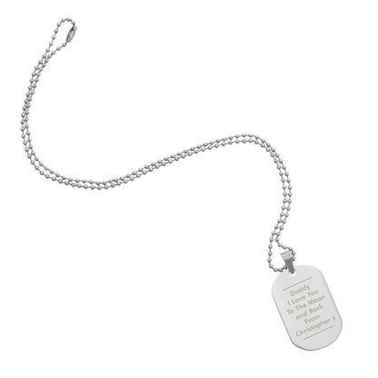Personalised Classic Stainless Steel Dog Tag Necklace - Personalise It!