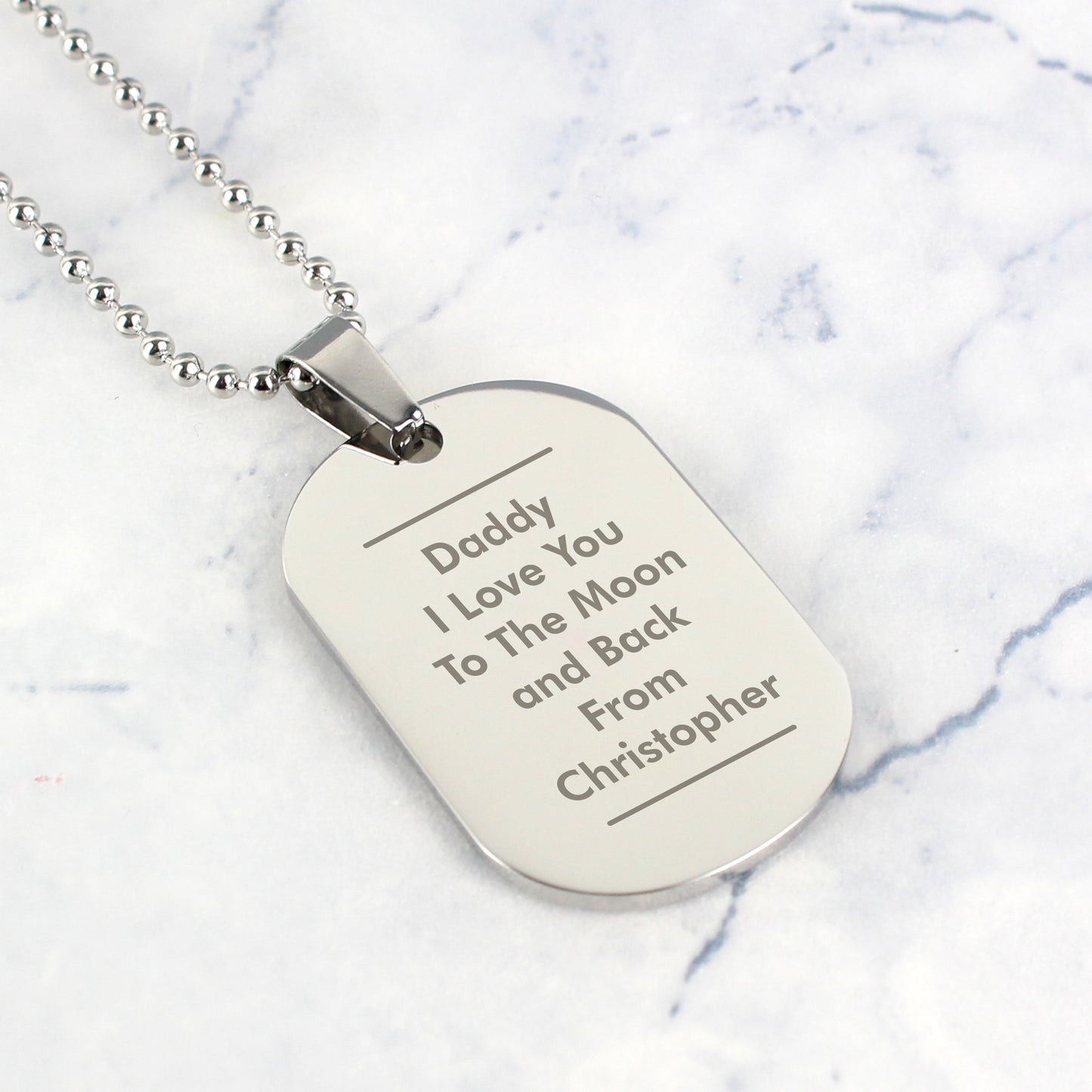 Personalised Classic Stainless Steel Dog Tag Necklace - Personalise It!