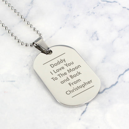Personalised Classic Stainless Steel Dog Tag Necklace - Personalise It!