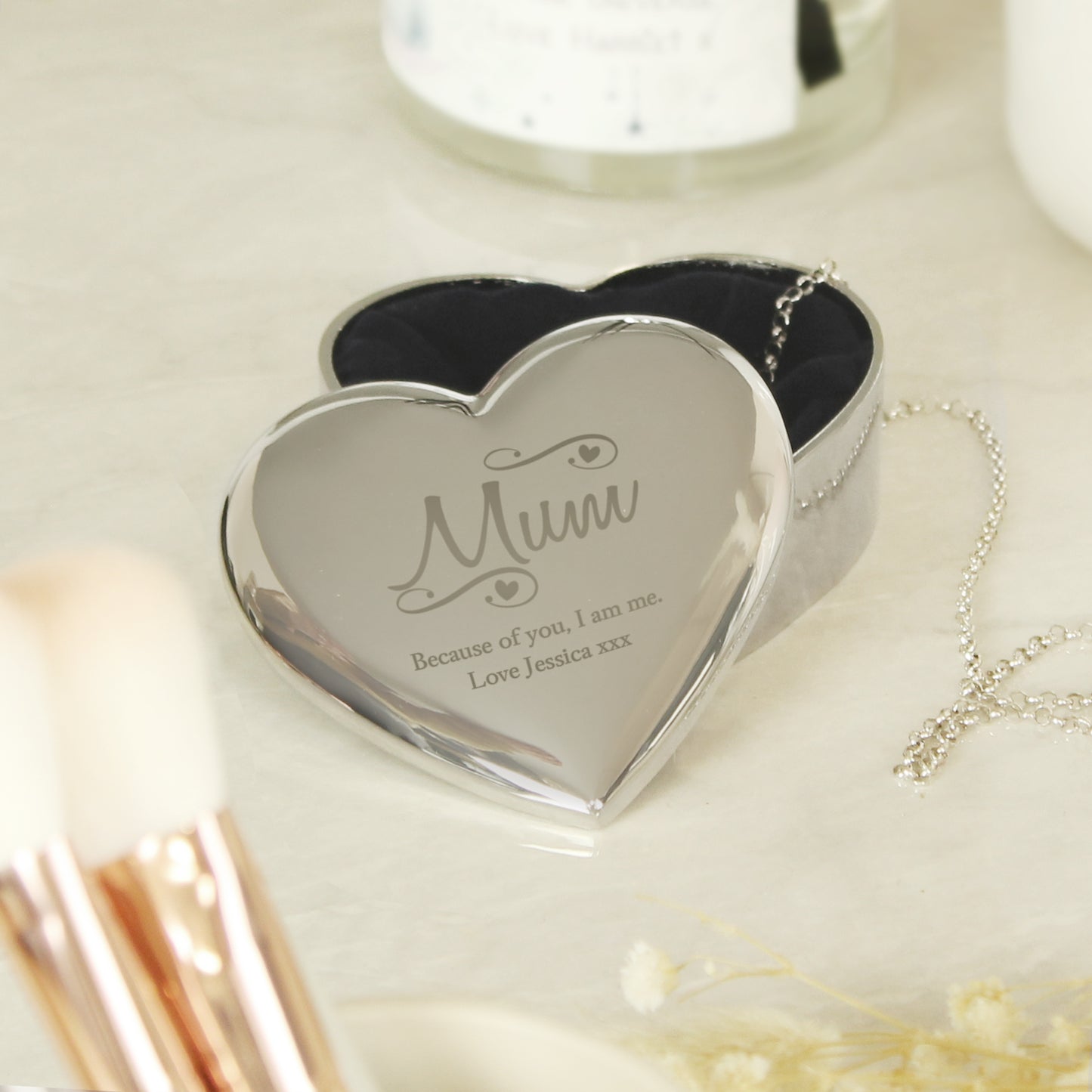 Personalised Mum Swirls & Hearts Trinket Box - Personalise It!