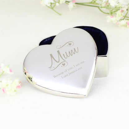 Personalised Mum Swirls & Hearts Trinket Box - Personalise It!