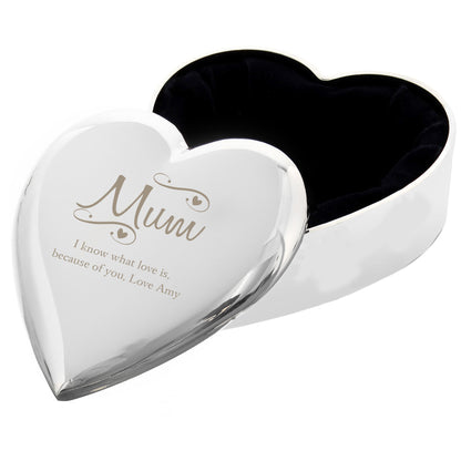 Personalised Mum Swirls & Hearts Trinket Box - Personalise It!