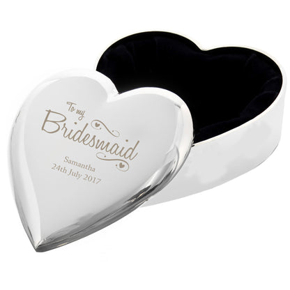Personalised Bridesmaid Swirls & Hearts Trinket Box - Personalise It!