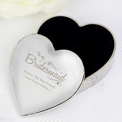 Personalised Bridesmaid Swirls & Hearts Trinket Box - Personalise It!