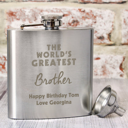 Personalised 'The World's Greatest' Hip Flask - Personalise It!