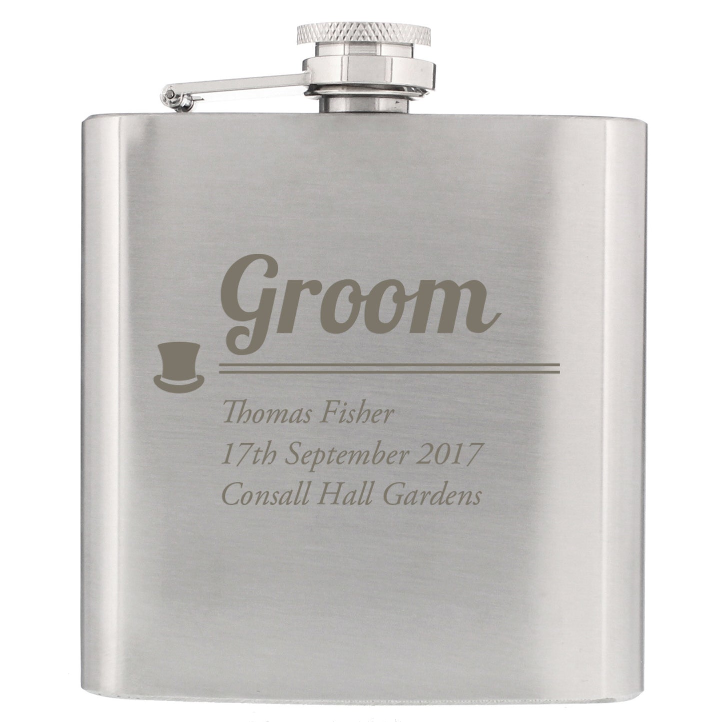 Personalised Groom Hip Flask - Personalise It!