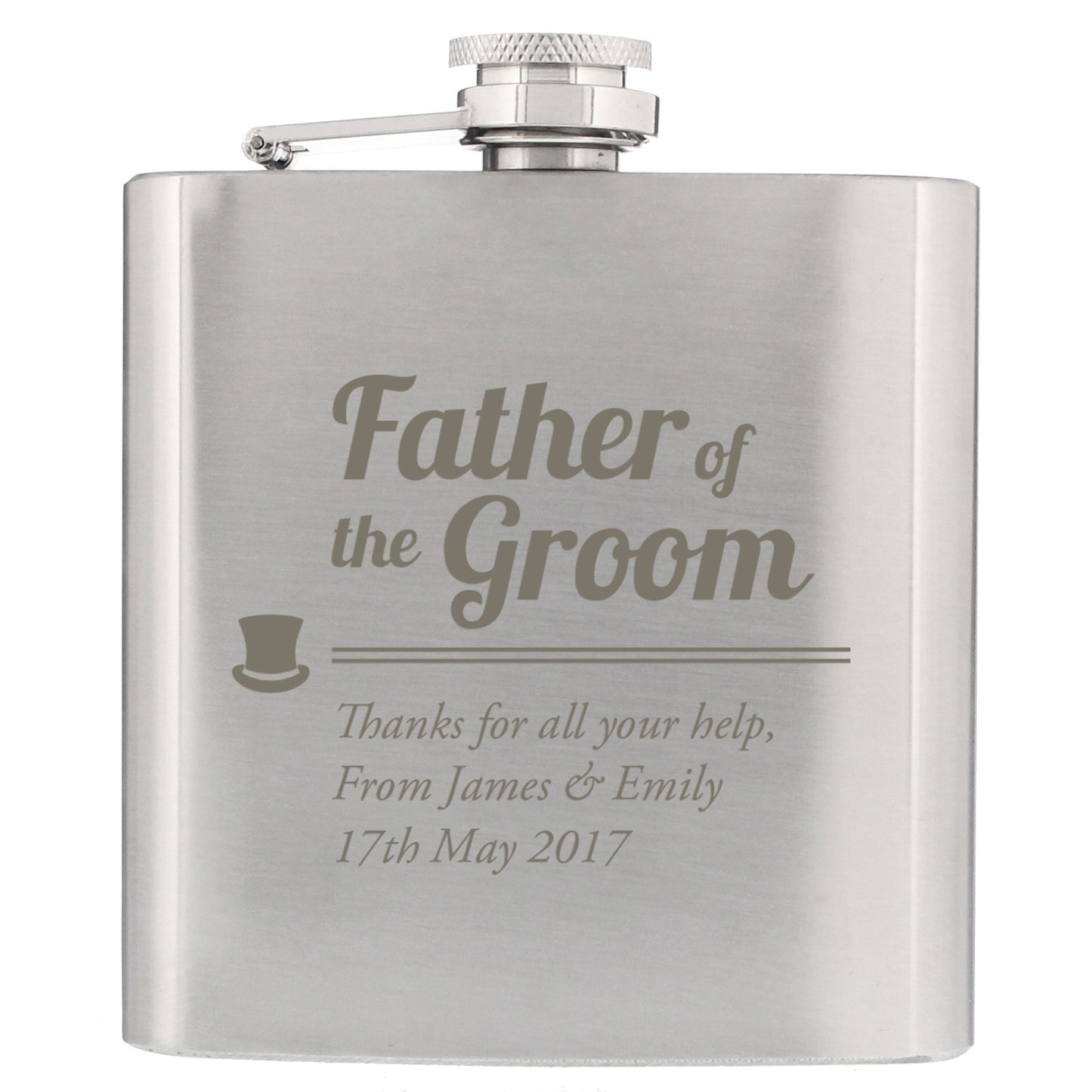 Personalised Father of the Groom Hip Flask - Personalise It!