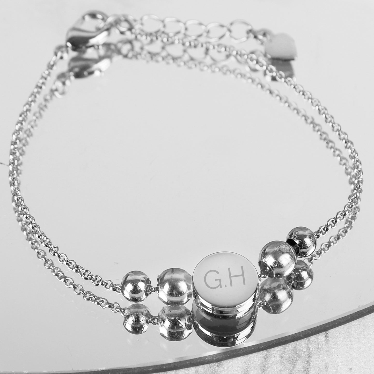 Personalised Silver Plated Initials Disc Bracelet - Personalise It!
