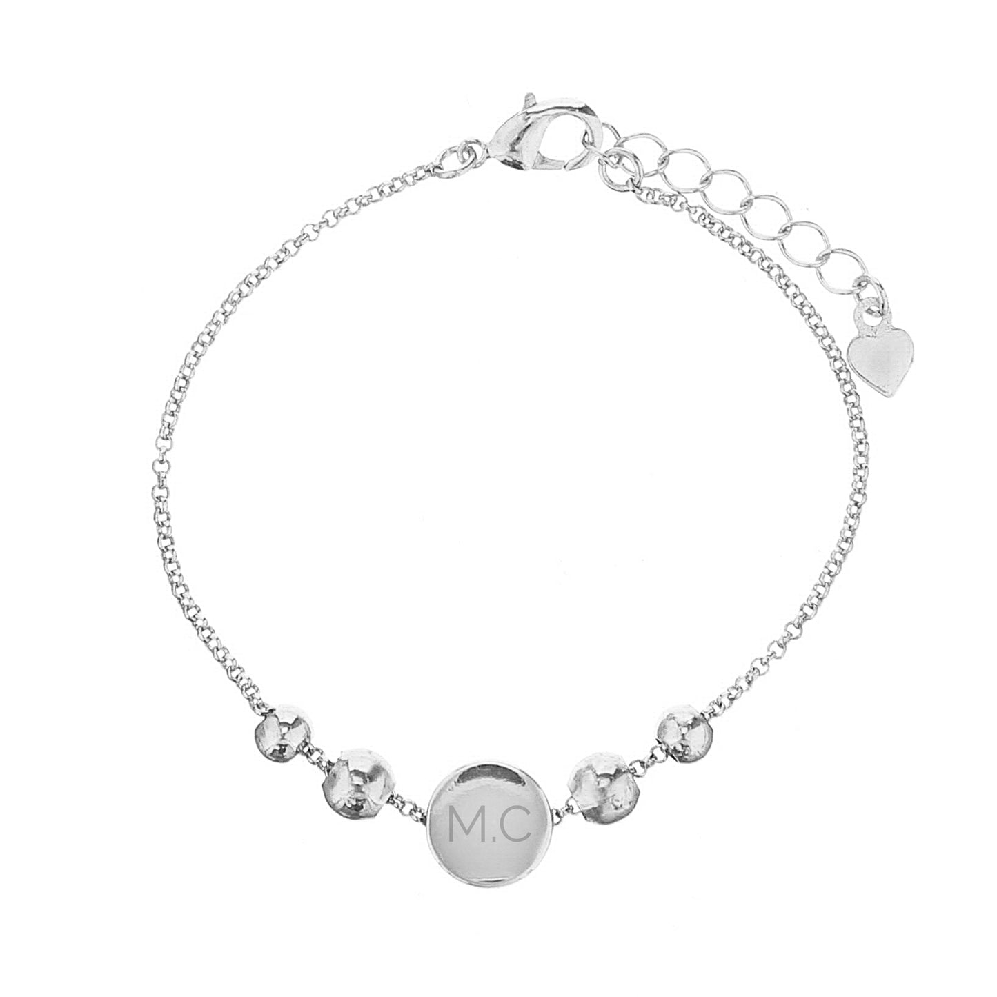 Personalised Silver Plated Initials Disc Bracelet - Personalise It!